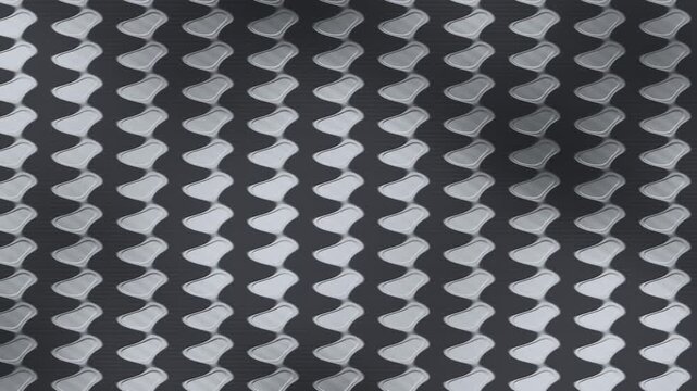 Embossed Foil Gift Wrap With Raised Pattern Catching Raking Light, Seamless Loop in bright silver tones