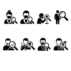 Fototapeta premium Dentist and Dental Examination Icons Set
