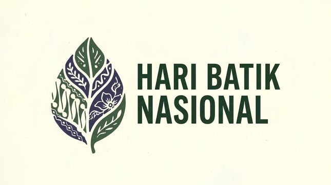 Hari Batik Nasional logo with decorative leaf design in batik style.