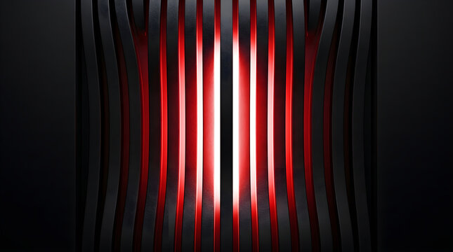 Modern Technology Concept Featuring Abstract Vertical Wave Pattern on Black Studio Background