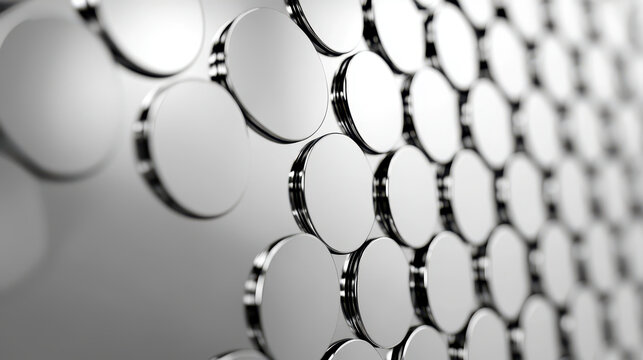 Seamless pattern of reflective circular shapes creates modern and stylish design, perfect for backgrounds or textures