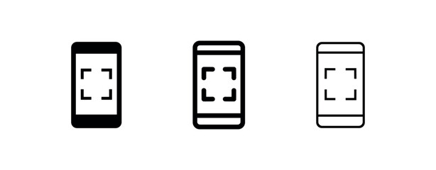 Smartphone mobile phone focus scan screen frame icon set © liubomir118809