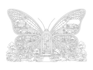 Fototapeta premium hand drawn butterfly