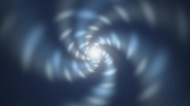 Glowing spiral vortex swirling toward center abstract motion background seamless loop in subtle silver tones