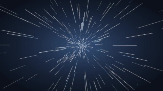 Warp speed hyperspace starfield flight seamless loop in calm cyan tones