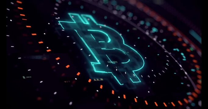 Digital visual effects featuring HUD (Heads-Up Display) elements and dynamically rotating tech rings.