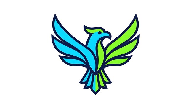 Modern eagle phoenix logo icon isolated on white background