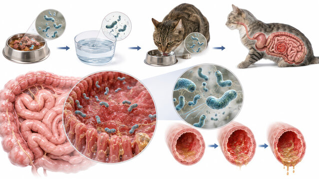 Feline Campylobacteriosis, Campylobacter Bacterial Infection Causing Enteritis and Diarrhea in Cats