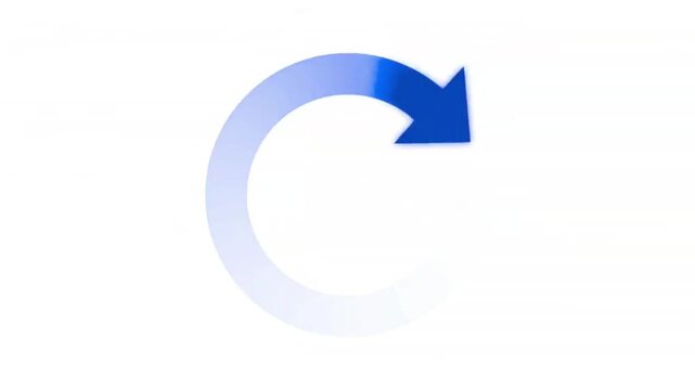 Blue arrow round processing video