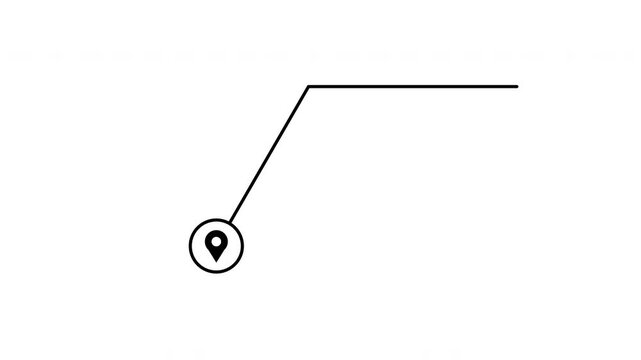 Geographic Location Tracking Pin Map Callout Line Animation Graphic On White Background