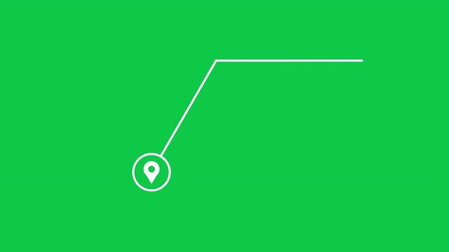 Geo Location Tracking Map Pin Callout Line Motion Graphic On Green Screen Background