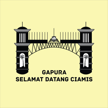 gapura selamat datang ciamis icon logo shiluete