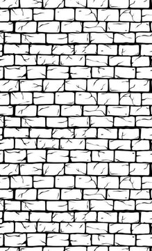 Stylized brick wall pattern with cracked texture, emphasizing repetition, structure, and bold contrast in a minimalist architectural design.