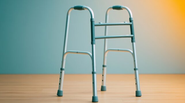 Adjustable walker on wooden floor
