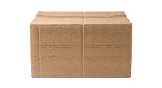 Sealed brown corrugated cardboard shipping box packaging mockup