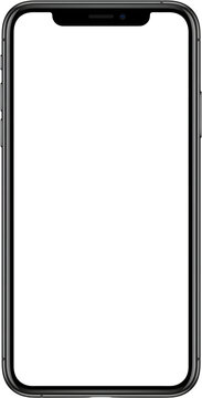 Frameless modern smartphone mockup with blank black screen