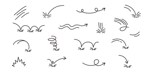 Fototapeta premium Abstract line bounce jump motion effect collection