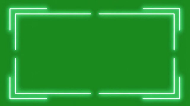 White Recording Frame Border Fading Around Screen Edges on Green Screen