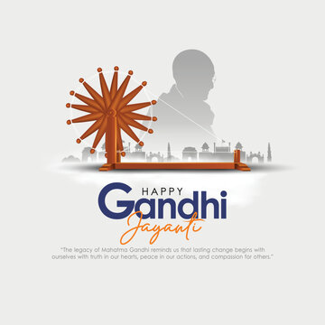 2nd October Happy gandhi jayanti. indian Freedom Fighter Mahatma Gandhi he is known as Bapu. abstract vector illustration design
