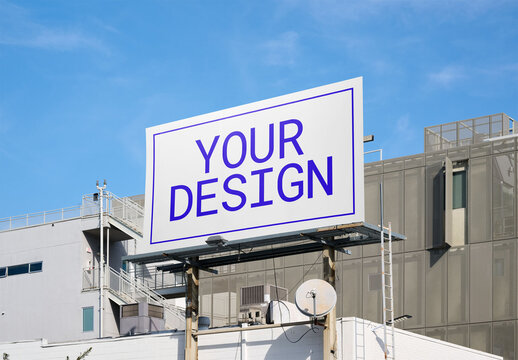 Mockup Of Customizable Horizontal Sign In City