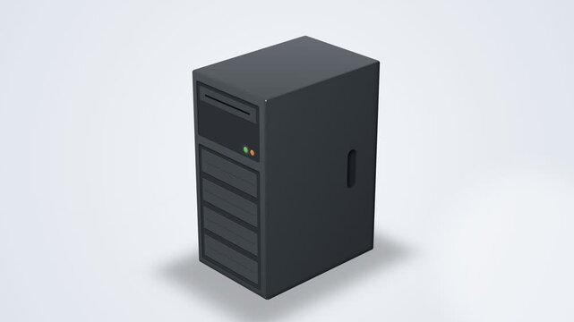 Server Tower 3D Animation For Ui