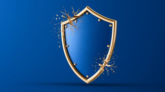 Vibrant Shield Design Representing Security and Safety in Industrial Settings with Dynamic Splash Effect