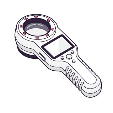 Handheld medical diagnostic scanner isometric illustration