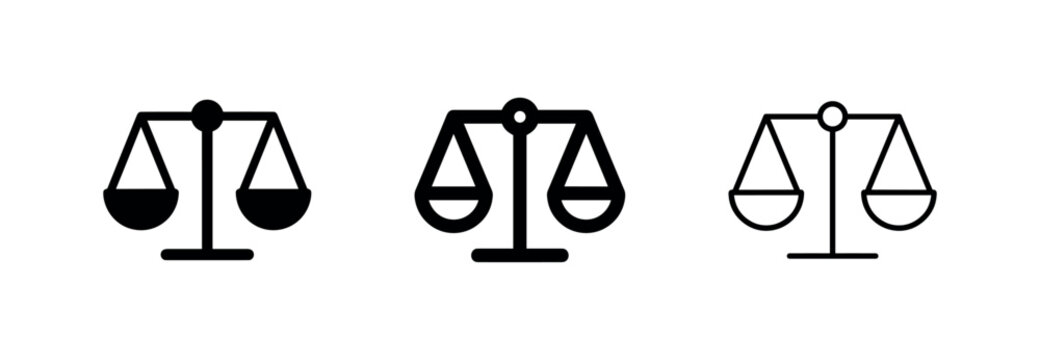 Law scales icons for justice and legal concepts.