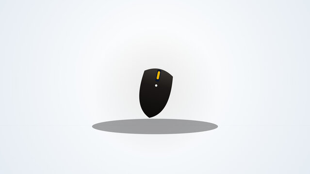 Black computer mouse with yellow accent image photo