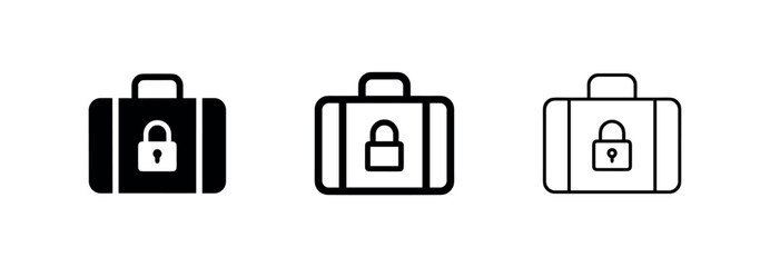 Secure Briefcase with Lock for Business Protection Icon © liubomir118809