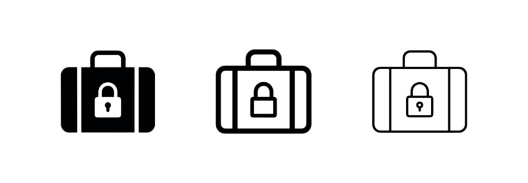 Secure Briefcase with Lock for Business Protection Icon