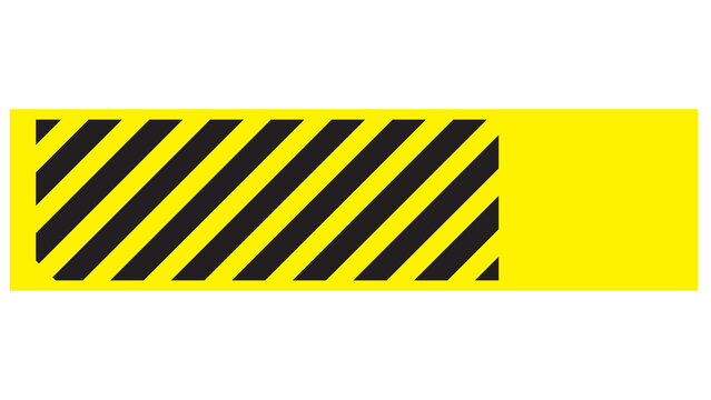 Yellow banner featuring black diagonal hazard stripes on the left side and solid yellow space on the right yellow strip stripe pattern text space industrial design hazard tape restricted are