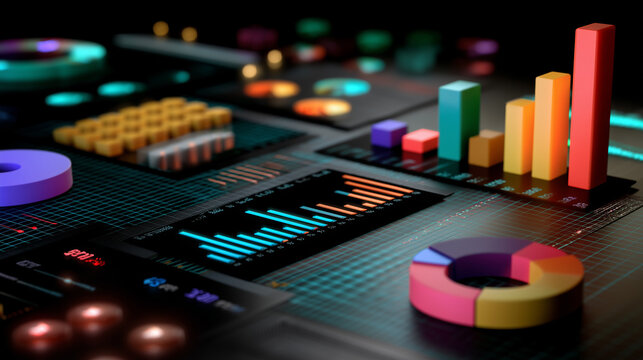 A digital visualization concept for analytics and data representation, great for fintech and reports.


