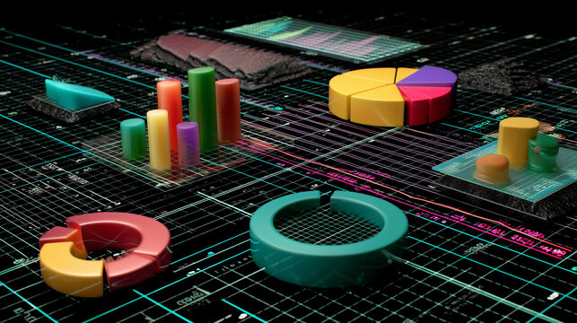 A digital visualization concept for analytics and data representation, great for fintech and reports.



