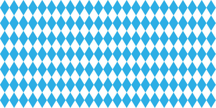 Bavarian Oktoberfest seamless pattern with blue and white rhombus Flag of Bavaria Oktoberfest blue checkered background Wallpaper Vector old diamonds background