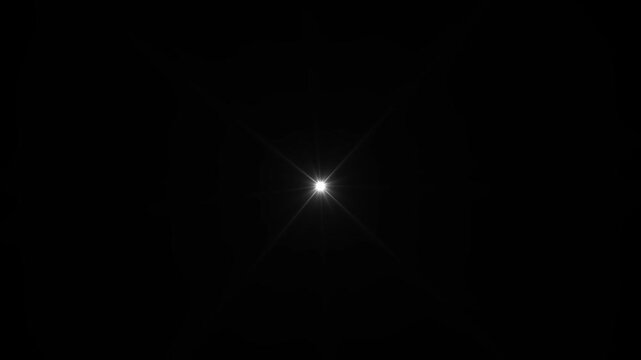 Shine light, lens flares, star flickering animation overlays,abstract starburst shine, lighting lamp rays effect dynamic bright video footage, White light ray 4k loop animation on black screen.