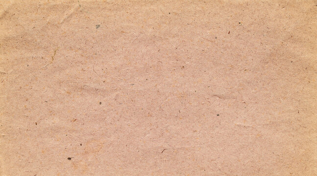 crumpled brown recycled paper texture background speckled fiber surface banner