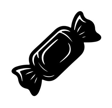 Minimalist hard candy line art trick or treat symbol