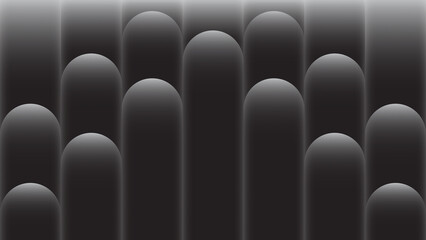 Fototapeta premium Dark gradient desktop wallpaper with rounded vertical shapes and soft glow