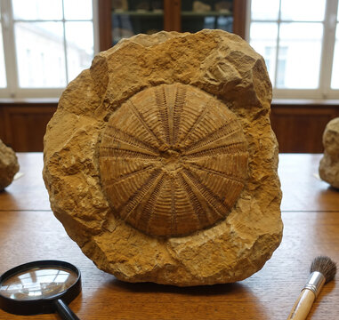 Fossilized Sea Urchin Specimen of Echinoidea Class and Paleontology
