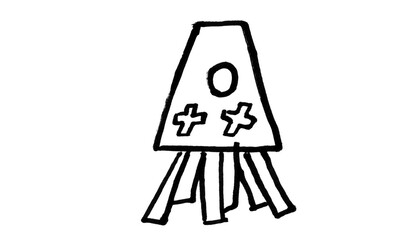 Tepee Doodle — Hand Drawn Black Line Tipi Tent on White Background for Print and T-shirt Design © Shafa