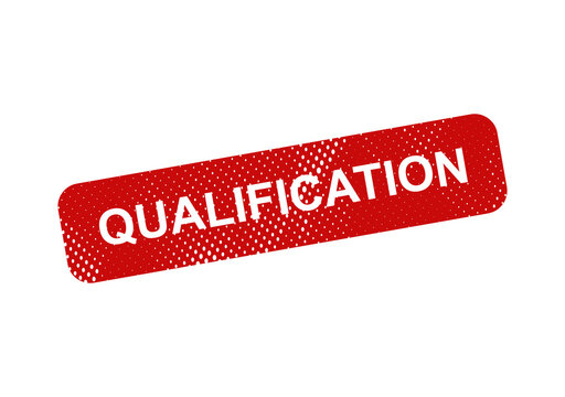 Red qualification badge with bold white text illustration