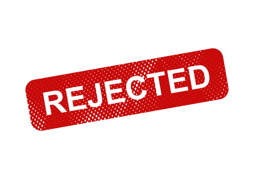Red rejected stamp on transparent background illustration