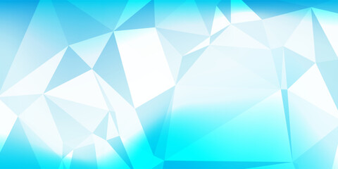 Obraz premium Abstract Blue Geometric Background with Low Poly Triangular Patterns and Soft Gradient Light Effects for Modern Digital Graphic Design