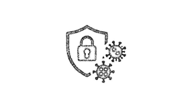 Sketch biosecurity icon animation - smooth progressive reveal