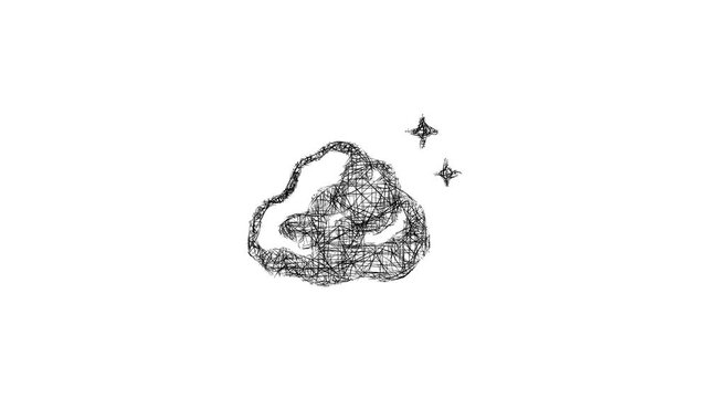 Sketch gold nugget icon animation - smooth progressive reveal