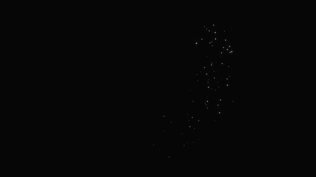 Twinkle love magic dust star animation, black background, 4k glitter sparkle effect, christmas new year design, white glowing stars trail, luxury light curve, cinematic bokeh particles