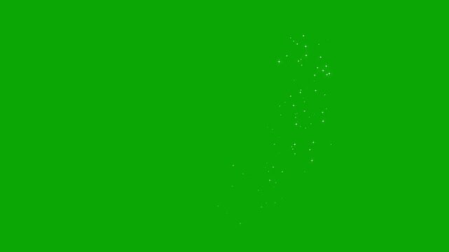 Twinkle love magic dust star animation, green background, 4k glitter sparkle effect, christmas new year design, white glowing stars trail, luxury light curve, cinematic bokeh particles