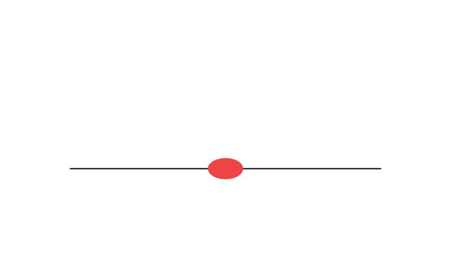 Minimalist animation of a red ball bouncing on a horizontal line.