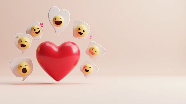 Escena conceptual que muestra las reacciones individuales de los clientes, representadas por peque&ntilde;as caras emocionales flotantes